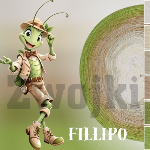 ZWOJEK FL135 Fillipo motek ombre beż pistacja zieleń