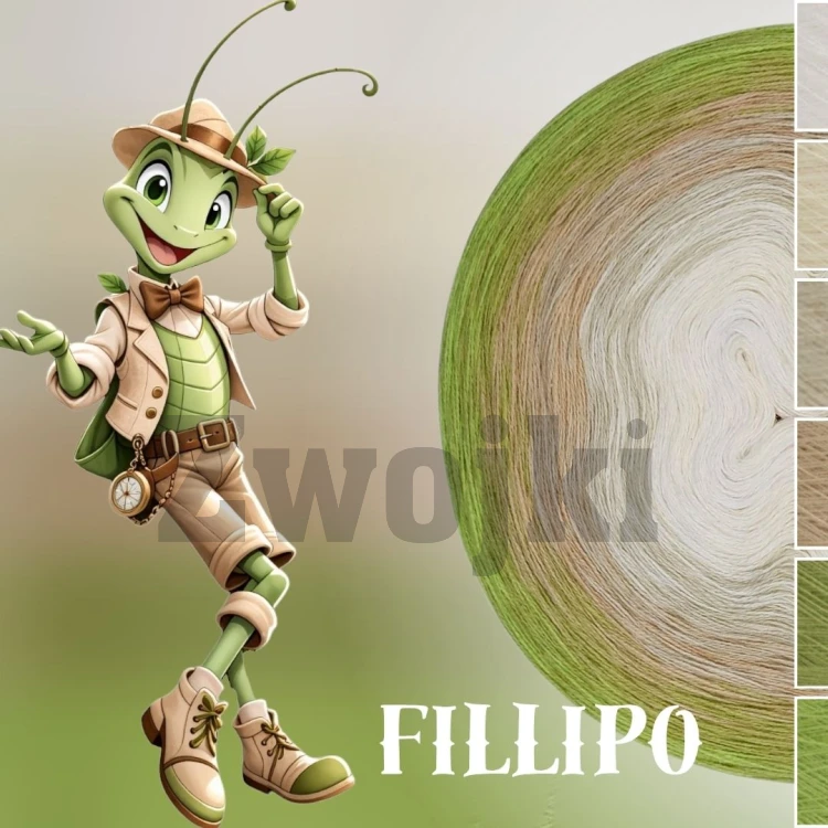 ZWOJEK FL135 Fillipo motek ombre beż pistacja zieleń
