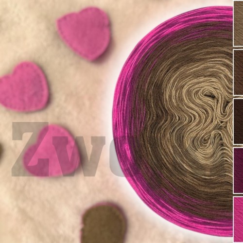ZWOJEK FL139 motek ombre neon pink brąz beż kontrast