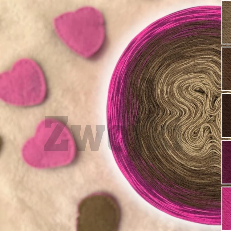 ZWOJEK FL139 motek ombre neon pink brąz beż kontrast