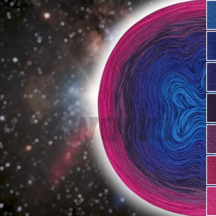 ZWOJEK FL140 Cosmic Berry motek ombre granat róż galaktyka