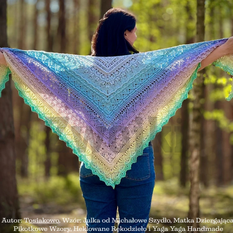 Autor: Tosiakowo, Wzór: Julka od Michałowe Szydło, Matka Dziergająca, Pikotkowe Wzory, Heklowane Rękodzieło i Yaga Yaga Handmade