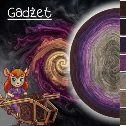 ZWOJEK FL152 Gadżet - brązowoszary/glina/beż melanż/oleander/fiolet/bakłażan/brązowy