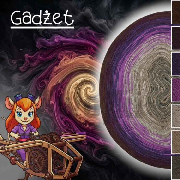 ZWOJEK FL152 Gadżet - motek ombre w odcieniach gliny oleandru i fioletu