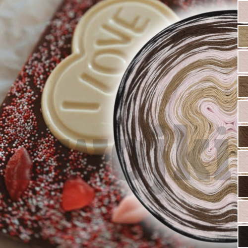ZWOJEK Zeberka I Love Chocolate - motek ombre w odcieniach różu i czekoladowego brązu
