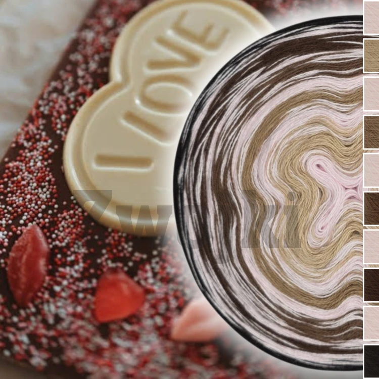 ZWOJEK Zeberka I Love Chocolate - motek ombre w odcieniach różu i czekoladowego brązu