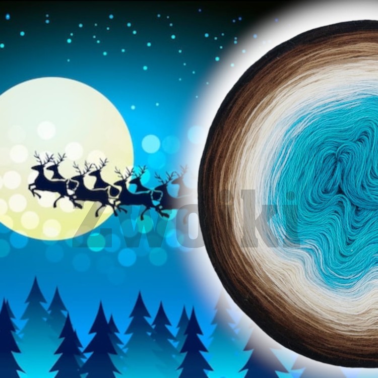 ZWOJEK Less Ba87 - Night Blue Sky - błękit turecki/turkus/chmura/jasny błękit/biały/ciepły beż/ciemny beż/orzech/brązowy/czekolada/czarny