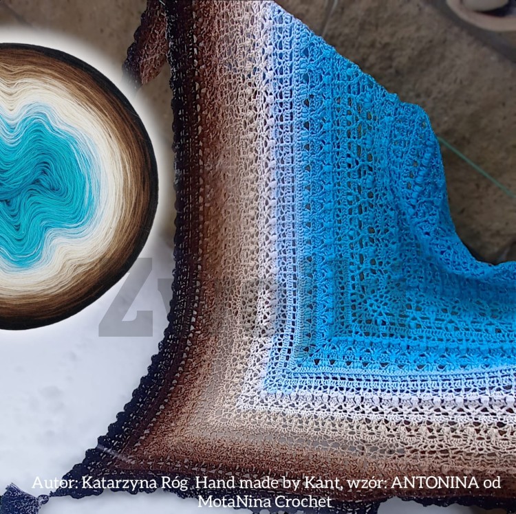 ZWOJEK Less Ba87 - Night Blue Sky - błękit turecki/turkus/chmura/jasny błękit/biały/ciepły beż/ciemny beż/orzech/brązowy/czekolada/czarny